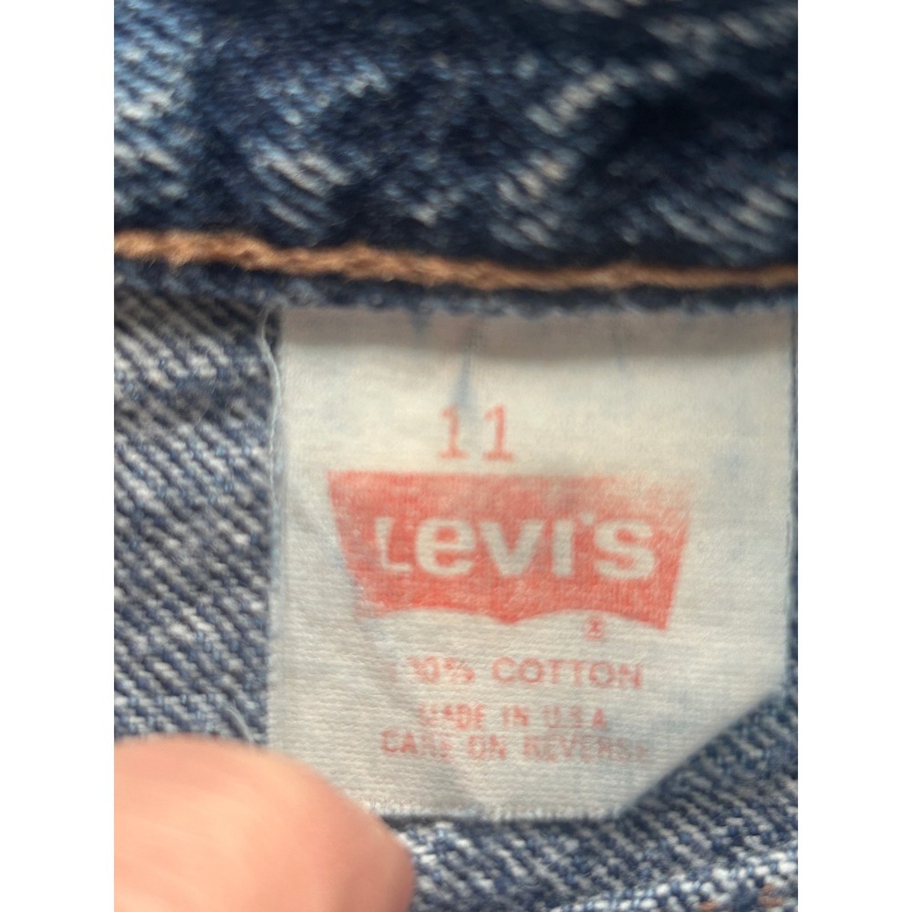 Vintage Levis 501 High Waisted Denim Cut Off Shorts Medium Wash‎ Made in USA 11 - Picture 5 of 6